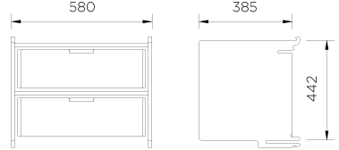 klik™ double drawer - dimensions