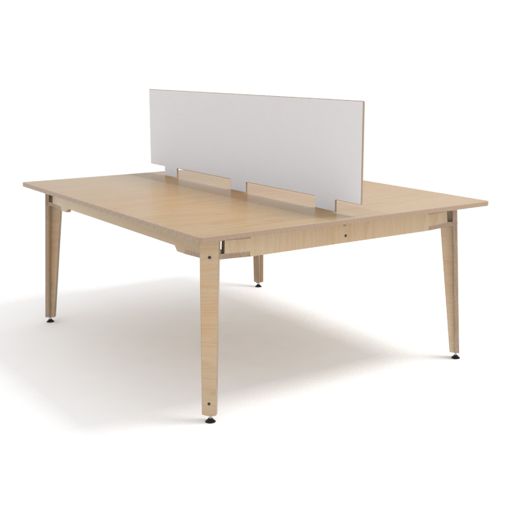 Double Workstation Natural Birch and HPL 200-205