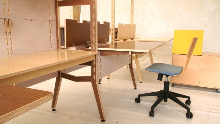 Spyne Raw Studios New Modular Office furniture plywood sytem range