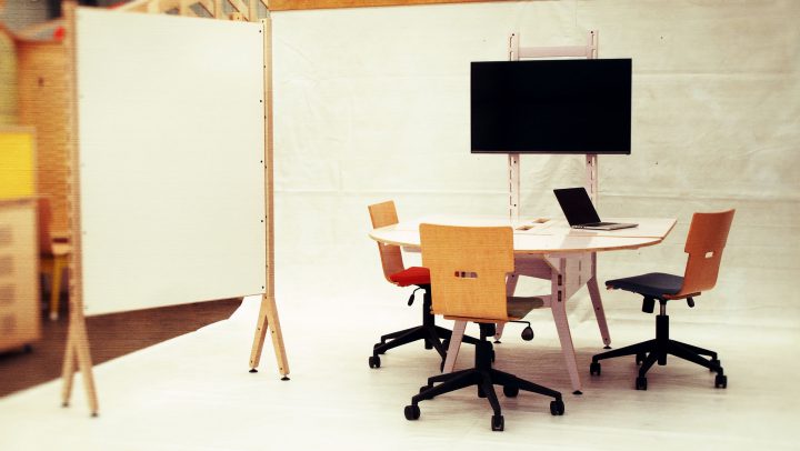 Spyne Raw Studios New Modular Office furniture sytem range meeting