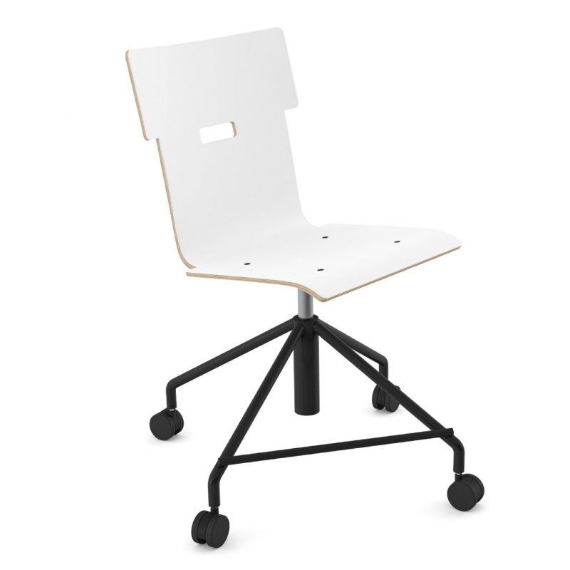 Handi Chair Steel 101 Laminate Pure Arctic White