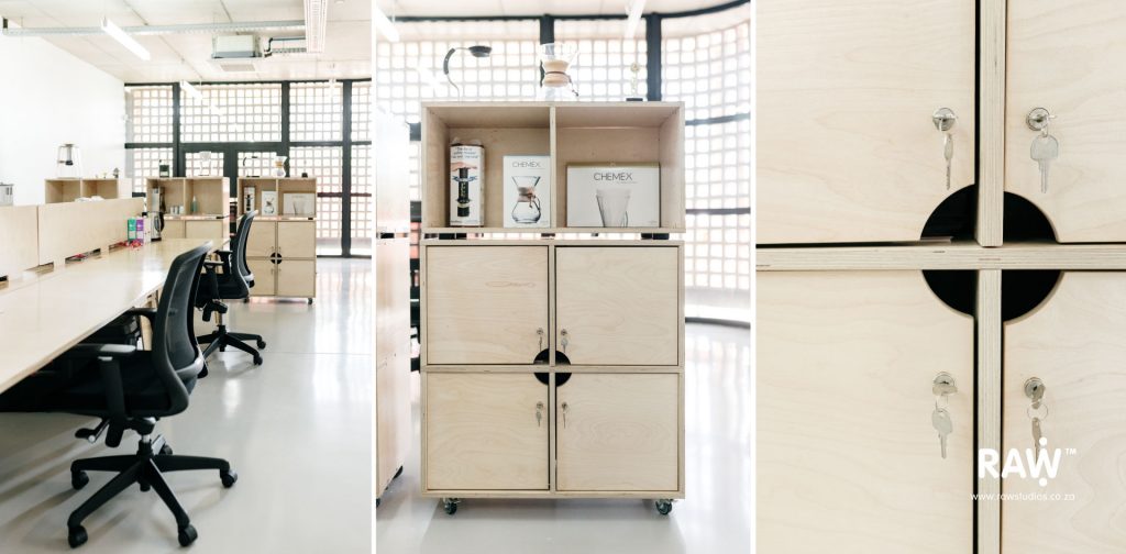 Tribeca workspaces - functional plywood workstations and storage furniture